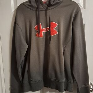 Under Armour Woman's Dark Gray Hoodie with Bold Pink Emblem
